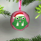 Christmas ornament with the Made by Johnnie logo
